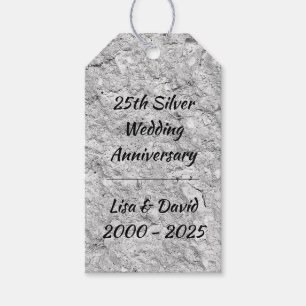 Silver Stone 25. Silver Wedding Jubiläum Geschenkanhänger