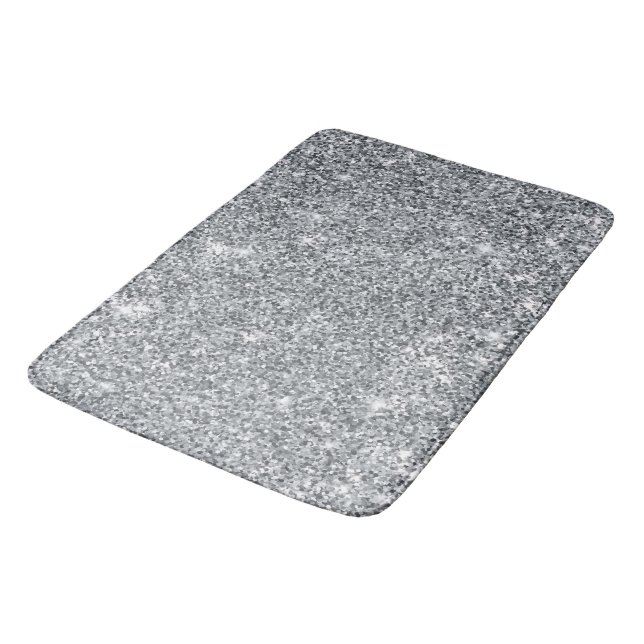 Silver Stone Gary Gold Marmor Lila Glitzer Badematte (Schrägansicht)