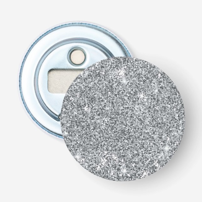 Silver Stone Gary Gold Marmor Lila Glitzer Flaschenöffner (Vorderseite)