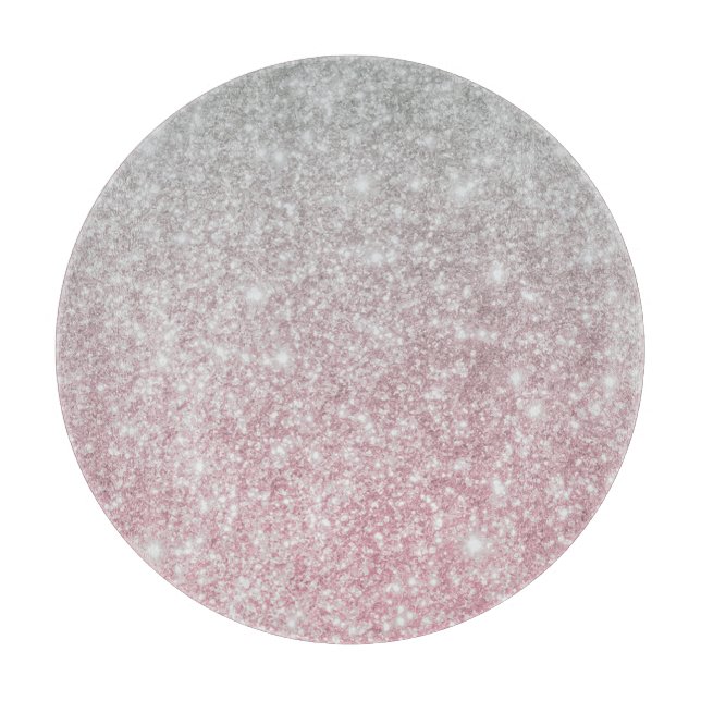 Silver Stone Gary Gold Marmor Lila Glitzer Schneidebrett (Vorderseite)