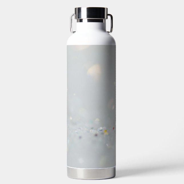 Silver Stone Gary Gold Marmor Lila Glitzer Trinkflasche (Vorderseite)