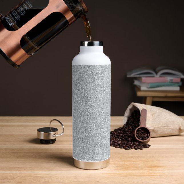 Silver Stone Gary Gold Marmor Lila Glitzer Trinkflasche (Kaffee)