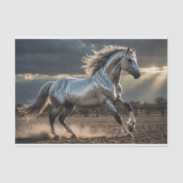 Silver Storm Wild Horse Decoupage Paper Seidenpapier (Vorderseite)