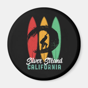 Silver Strand California Retro Surfing Magnet