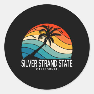 Silver Strand Staat Beach California Tropischer St Runder Aufkleber