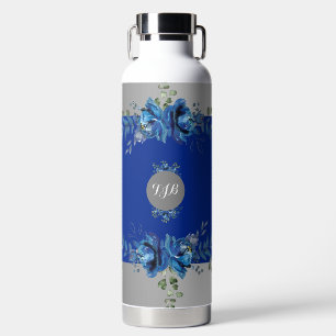 Silver Stream: Kobaltblaues thermisches Wasserflas Trinkflasche