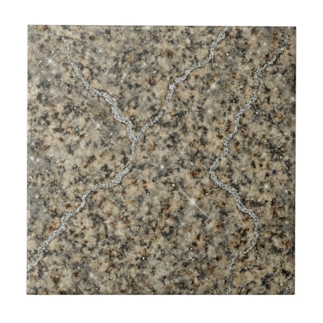Silver Streams - Luxe Granite Keramik Tile Fliese (Vorderseite)
