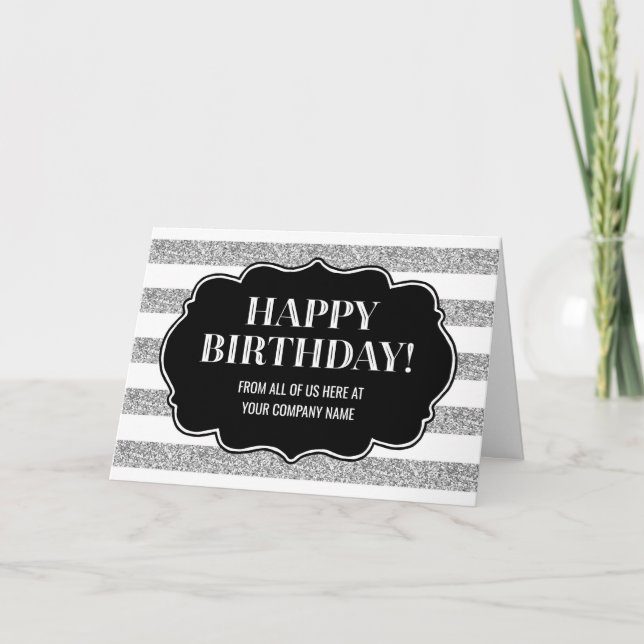 Silver Stripes Business von Group Birthday Karte (Vorderseite)