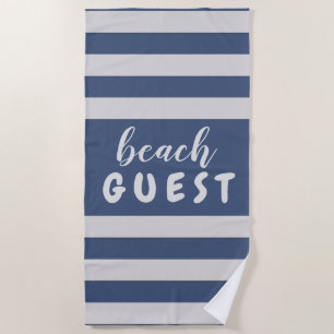 Silver Stripes Custom Text Beach Gast Strandtuch