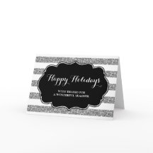 Silver Stripes Lehrerin Weihnachtskarte