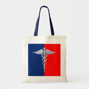 Silver Style Caduceus Medical Symbol League Tragetasche