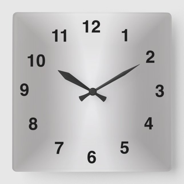 Silver Stylish 🕰️ 25-jähriges Jubiläum Special Quadratische Wanduhr (Vorderseite)