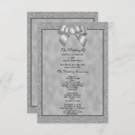 Silver & Stylish Glitzer Wedding Program