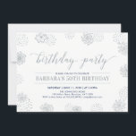 Silver Stylish Modern 50. Adult Birthday Party Einladung<br><div class="desc">Feiern Sie Ihren besonderen Tag mit dieser stilvollen Geburtstagsfeier-Einladung-Design bietet eine schöne Typografie & Hintergrundmuster in Imitate silberne Textur.</div>