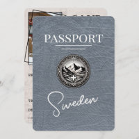 Silver Sweden Passport Save the Date