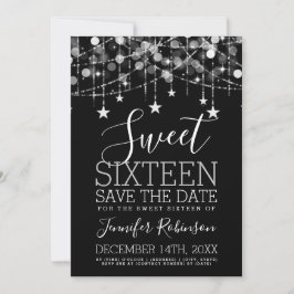 Silver Sweet 16 Funkelnd String Lights Rett Date Save The Date