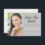 Silver Sweet 16 Geburtstag Save the Date Einladung<br><div class="desc">Luxus Silver Geometric Foto Sweet 16 Geburtstag Save the Date Geburtstagsparty Einladung. Diese Einladung ist ideal für eine Save the Date 16 . Geburtstag Birthday Party Einladung,  die in mädchenhaftem Stil feiern möchte. Bitte kontaktieren Sie den Designer,  um passende Sonderanfertigungen zu erhalten.</div>