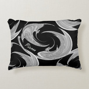 Silver Swirl Pisces Horoscope Zierkissen