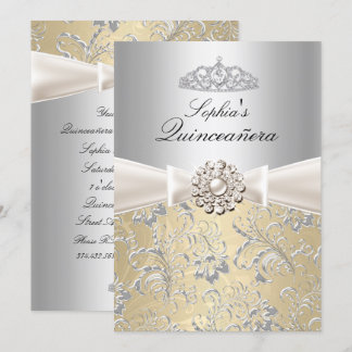Silver Swirl Tiara Quinceanera Ankündigungen