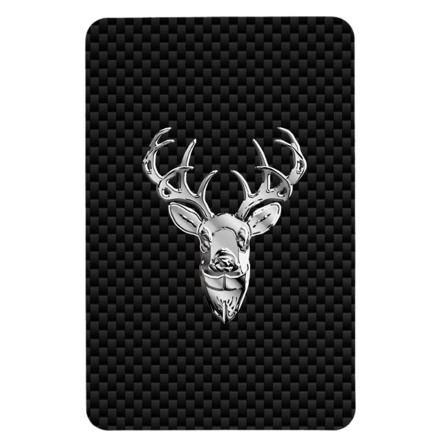 Silver Symbolic Deh on Carbon Fibre Style Print Magnet (Vertikal)