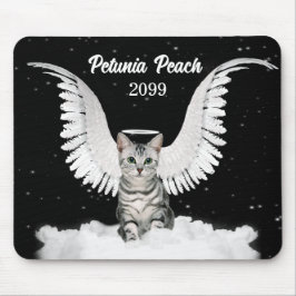Silver Tabby Angel Cat mit Flügeln und Halo Mousepad