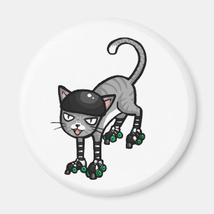 Silver Tabby auf RollerSkates Magnet