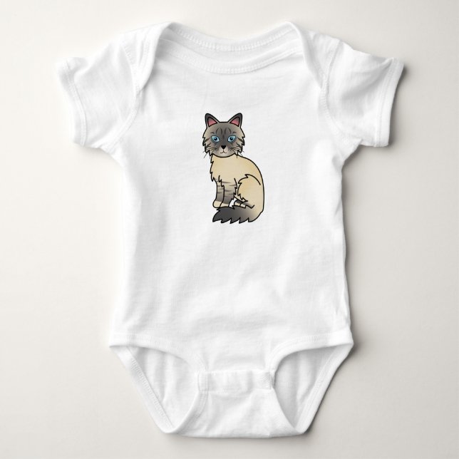 Silver Tabby Birman / Ragdoll Cat Baby Strampler (Vorderseite)