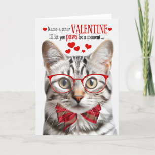 Silver Tabby Cat Feline Spaß Valentinstag Feiertagskarte