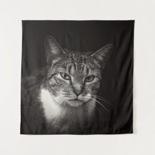 SILVER TABBY CAT WANDTEPPICH