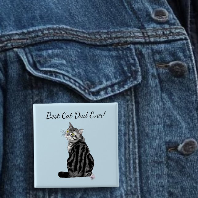 Silver Tabby Vatertag Button (Von Creator hochgeladen)