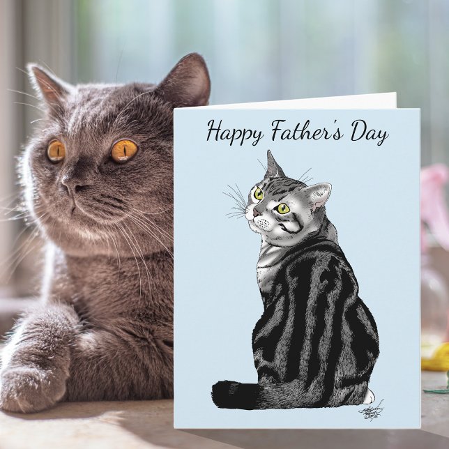 Silver Tabby Vatertag Karte (Von Creator hochgeladen)