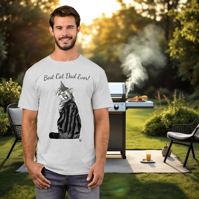 Silver Tabby Vathers Day T-Shirt (Von Creator hochgeladen)