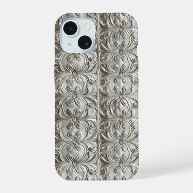 Silver Tellers Pattern iPhone 15 Hülle (Rückseite)