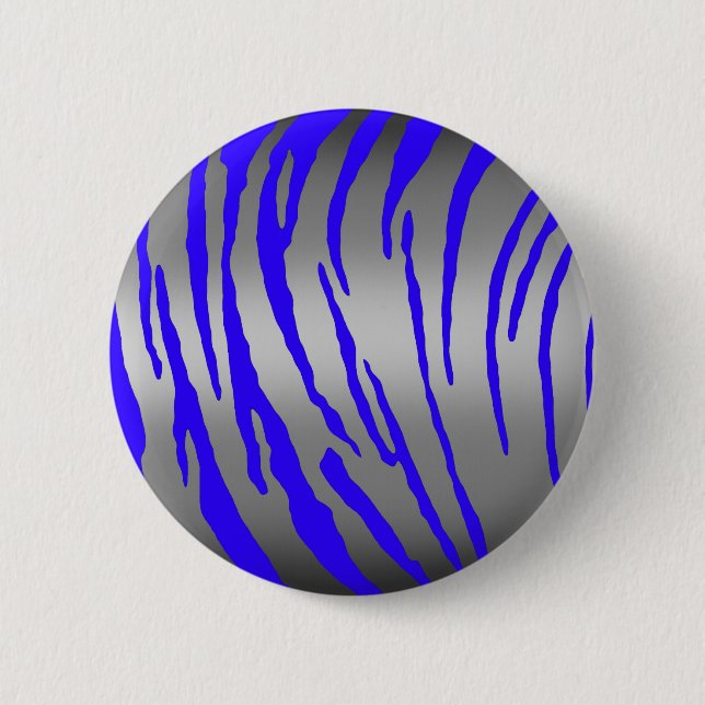 Silver Tiger Stripes Blue Button (Vorderseite)