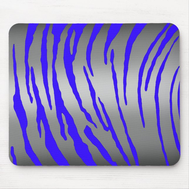 Silver Tiger Stripes Blue Mousepad (Vorne)