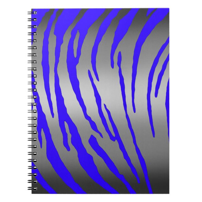 Silver Tiger Stripes Blue Notizblock (Vorderseite)