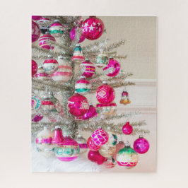 Silver Tinsel Tree mit Weihnachtsgeschmack Puzzle