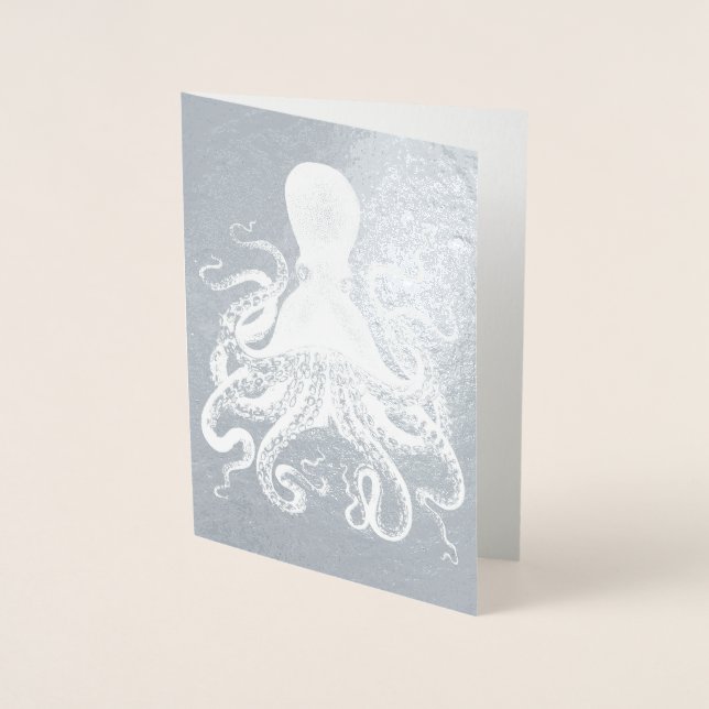 Silver Tintenfisch Octopus Folienkarte (Vorderseite)