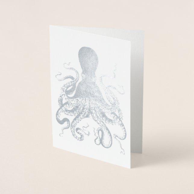 Silver Tintenfisch Octopus Folienkarte (Vorderseite)