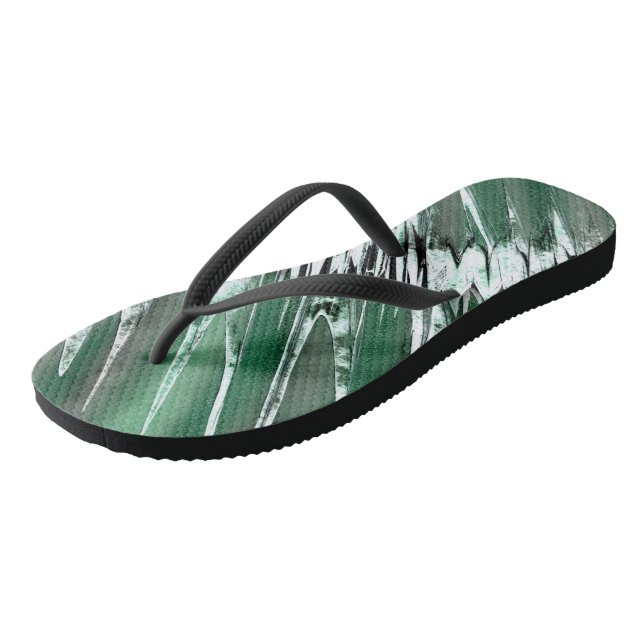 Silver to Green Flip Flops (Schrägansicht)