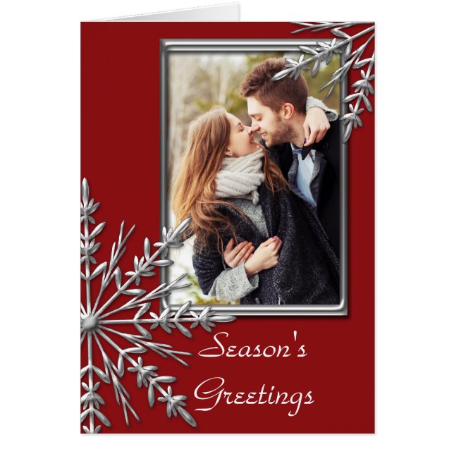 Silver Tone Snowflakes auf den Grüße der Roten Jah (Vorne)