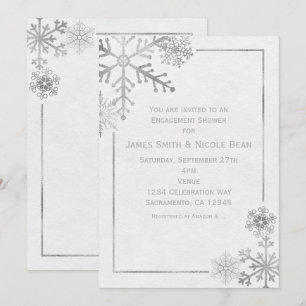 Silver Tone Snowflakes Urlaub Winter Einladung