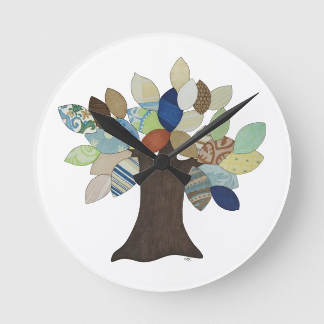 Silver Tree Round Clock Runde Wanduhr (Vorderseite)