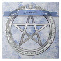 Silver Triple Moon Diamond Star Altar Tile