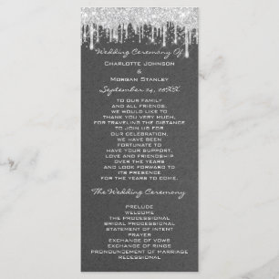 Silver Tropfens Event Wedding Program Formal Gray Programm