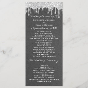Silver Tropfens Event Wedding Program Formal Kraft Programm