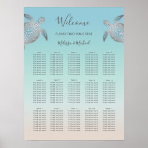 Silver Turtles Beach Hochzeitskarte Poster