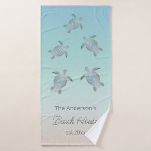 Silver Turtles Beach Style Badehandtuch
