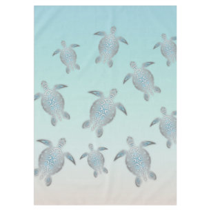 Silver Turtles Beach Style Coastal Tischdecke
