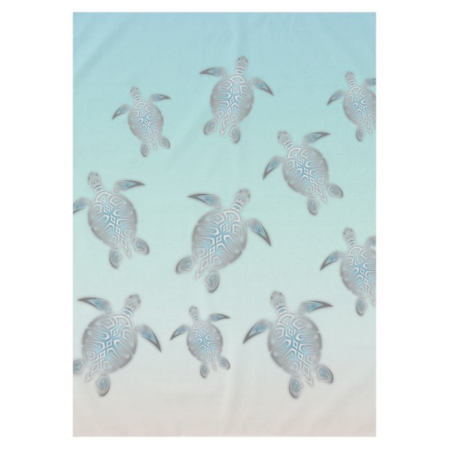 Silver Turtles Beach Style Coastal Tischdecke (Vorderseite)